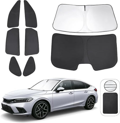 TINGLU Window Shades for 11th Gen Honda Civic (NOT for Hatchback) 2022-2026 Accessories Car Side Full Windows Rear Triangular Windshield Sun Shade Sun UV Rays & Privacy Protection for Camping 8PCS by TINGLU