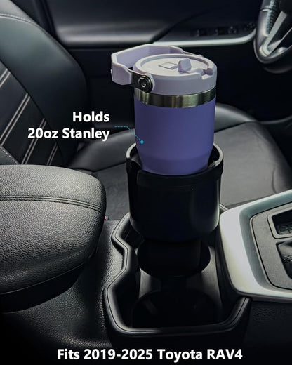 SEVEN SPARTA Car Cup Holder Expander, Long Base for 32-40oz Large Bottles | For Deeper cup holders on RAV4, Adjustable offset adapter, Holds 3.4-3.8 in bottles Mugs, Extender for Yeti Owala Hydro Flask - Image 3