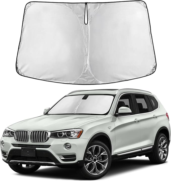 Autovir Windshield Sun Shade Fit for 2011-2015 2016 2017 BMW X3 | Sunshade, Front Car Window Shades Sun Visor, Blocks UV Rays & Heat, Car Accessories by Autovir