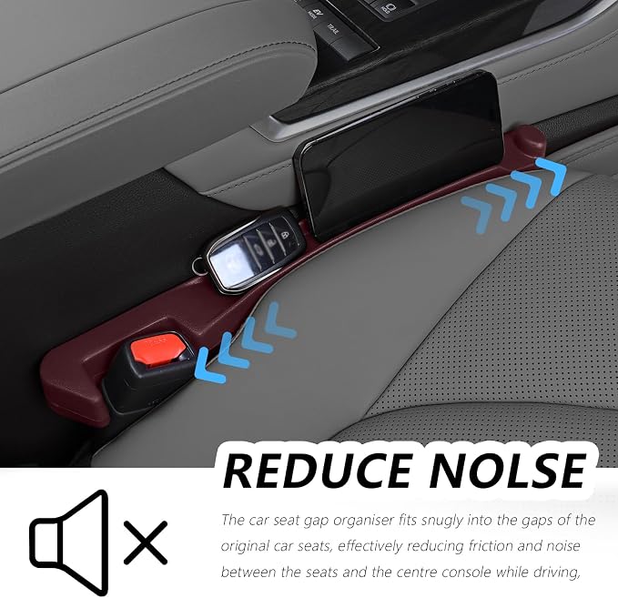 3 in 1 Car Seat Gap Filler Organizer,2PCS Multifunctional Car Seat Gap Plug with Storage Slot & Hook Function,Anti-Drop Cars Gaps Seats Filler Cars Clutter Catcher for SUVs Truck (Red) - Image 5