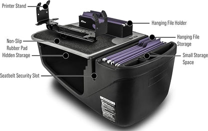 AutoExec AE-FMEF-PS-GT Efficiency FileMaster Car Desk for Your Vehicle Workstation and Mobile Office, with Printer Stand - Image 3