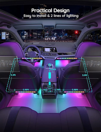 Govee Car LED Strip Lights, Smart RGBIC Interior Car Lights, APP Control | 4 Music Modes and 16 Million Colors, 2 Lines Design LED Lights for Car Decor, DC 12V - Image 6