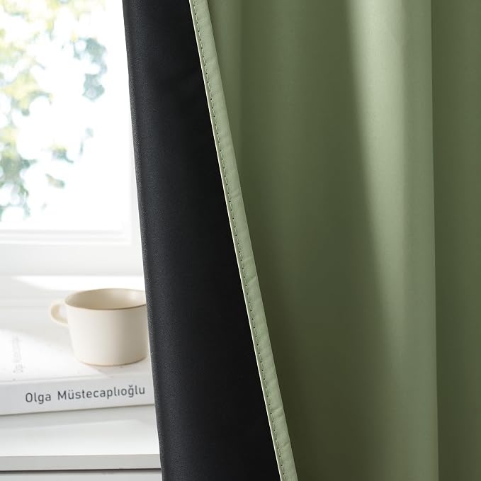 RYB HOME Bedroom Blackout Curtains 72 inches Long, 100% Blackout | Thermal Insulated, Noise Reducing, Curtains for Living Room Nursury, For Sleep, W34 x L72, Biscotti Beige - Image 3