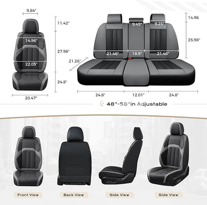 Coverado Nappa Leather Car Seat Covers Full Set, Luxury Waterproof Seat Protectors, Airbag Compatible Anti‑Slip Auto Seat Covers, Universal Fit for Most Cars SUVs Trucks Pickup Vehicles - Image 7