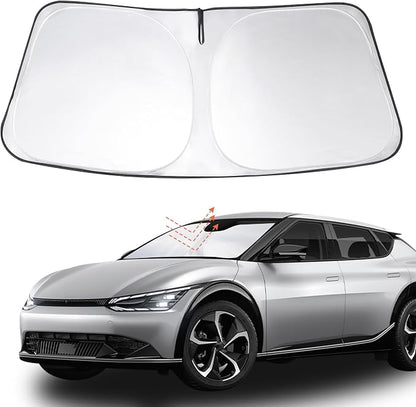Windshield Sun Shade Sunshade for 2022-2025 2026 Kia EV6 | Full covered for windshield, Foldable & Durable, Block UV Rays, Reduce Heat, Easy to install, Keeps Car Cooler by LHFLIVE