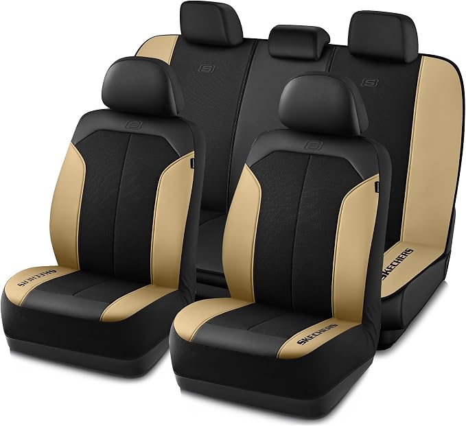 Skechers Car Seat Covers,GOGA Mat Oxford Cloth Seat Covers,Waterproof Car Seat Covers Full Sets,Automotive Universal Fit Seat Cover for Most Cars, Suvs, Trucks,Beige by Unknown
