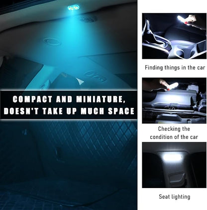 KVAEY 4 PCS Car LED Lights Interior Wireless, 7 Colors Magnetic Auto Ambient Light with 6 Bright LED Lamp Beads, Portable USB Rechargeable Vehicle Interior Led Night Light (Colorful, Magnetic, 4pcs) - Image 4