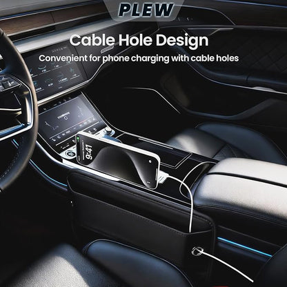 2-Pack Car Seat Gap Filler Organizer - Upgraded Anti-Slip Strap Design - Premium Leather Side Console Pocket - Prevent Phone Falling - (0.2”-1.2" Gaps),Clever Gifts For SUV, Truck & Sedan, Black - Image 5