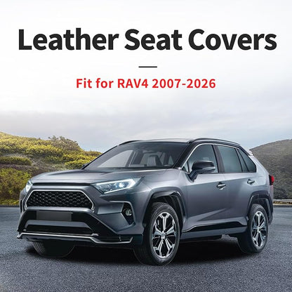 Fit for RAV4 Seat Covers Compatible with Toyota RAV 4 2007-2025 2026 - Waterproof Breathable Leather Automotive Seat Cushions Protector,Airbag Compatible,Only 2 Front seat Covers(Whiteline) - Image 4