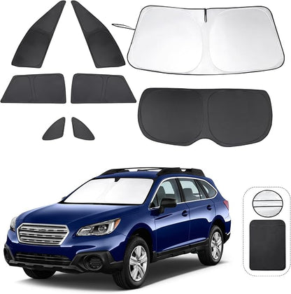TINGLU Window Shades for Subaru Outback Wagon 2015-2019 8PCS Accessories Car Side Full Windows Cover Camping Rear Triangular Windshield Sun Shade Sun UV Rays Privacy Protection by TINGLU