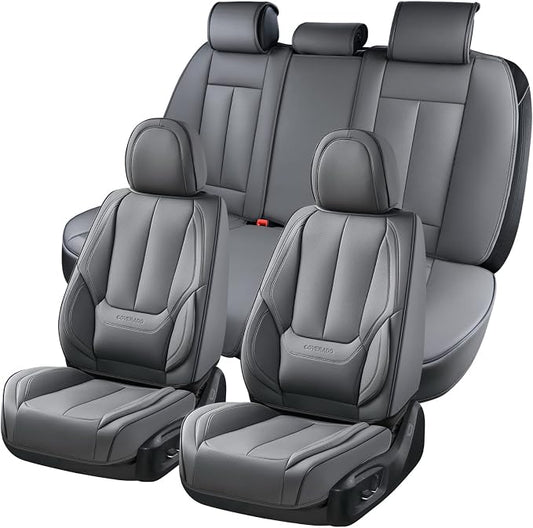 Coverado Car Seat Covers, Seat Covers for Cars, Waterproof Leather Auto Seat Protectors, Leather Car Seat Cushion, Car Interiors Accessories Universal Fit for Most Cars by COVERADOAUTO