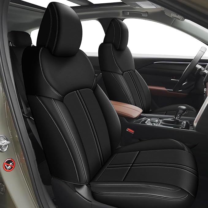TTX LIGHTING Custom Fit Seat Covers for Mazda CX50 2023-2026 Full Set Black | CX-50 1:1 Custom Fit Full-Coverage seat covers, Premium Faux Leather, Waterproof, Scratch-resistant, Pet-friendly by TTXLIGHTING%C2%AE