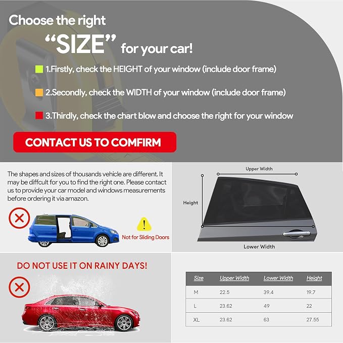 Car Window Shades，for Baby/Camping UV-Protection 2PCS XL 63''x28'' | Car Sun Shades for Side Windows with Breathable Mesh，for Back Covers Car, Truck, Suv, Car Camping Essentials,Black - Image 6