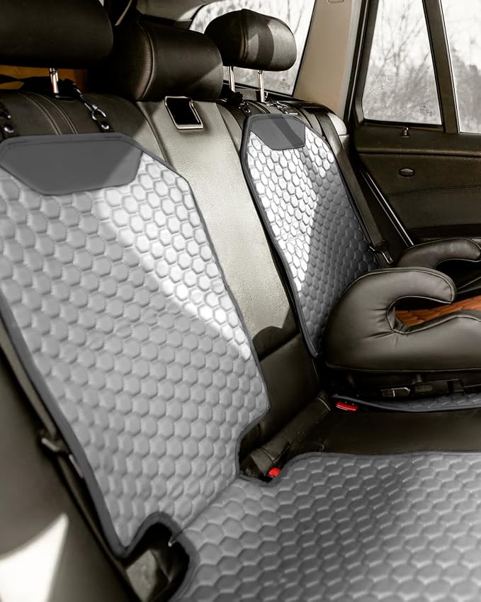 Set Seat Back Organizer & Car Seat Protector Hexy Waterproof & Non-Slip Protector for Child Car Cushion for Leather and Fabric Seats (Gray) - Image 8