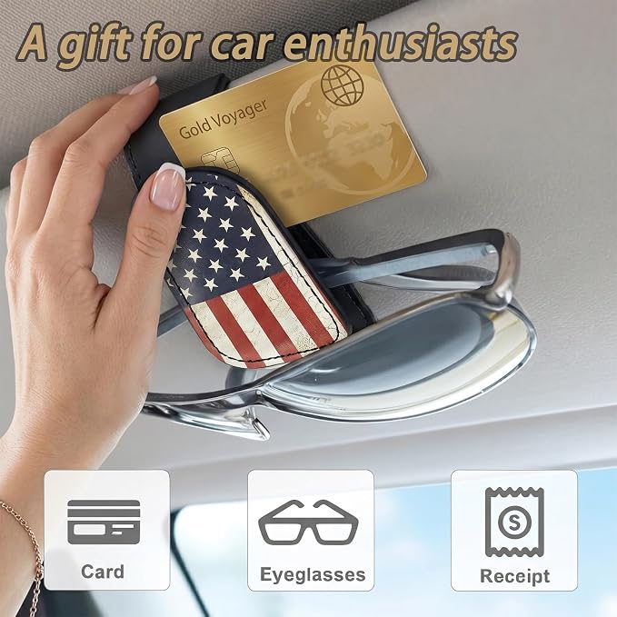 Dragonfly Car Sunglasses Holder Universal Magnetic Visor Accessories | Cute Dragonfly Cars Accessories Leather Glasses Clip for Sun Visor Eyeglass Hanger Organizer for Women and Men Gifts Decor - Image 3