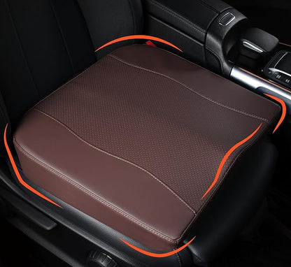Lofty Aim Car Seat Cushion, Memory Foam Car Seat Cushions for Long Driving | Driver Seat Cushion Adds Height, Auto Seat Pillow for Sciatica Pain Relief, Butt Cushion for Car, Truck, PU Leather Brown by LoftyAim