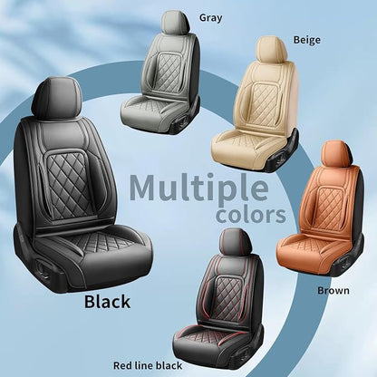 Fit Highlander Premium Leather Car Seat Covers for Toyota Highlander 2007-2025 2026 - Waterproof，Breathable，All-Weather Seat Cushion Protecto & Airbag Compatible, 2 Front Seat Gray - Image 7