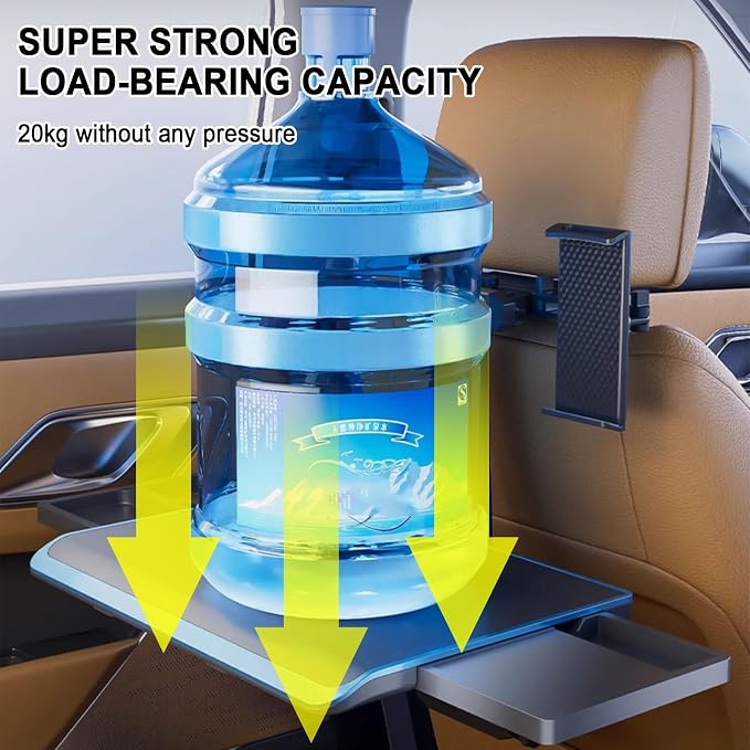 Portable Car Seat Tray Table, Car Backseat Table, Adjustable Seat Back Laptop Desk, Foldable Telescopic Auto Backseat Food Trays Desk, for Working, Writing, Eating, Traveling - Image 6