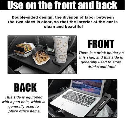 GLSOWEE Car Steering Wheel Tray, Computer Office Car Table Tray, Black | Auto Steering Wheel Desk for Eating Working, Multipurpose Car Desk Travel Accessories for Most Vehicles Steering Wheel - Image 5