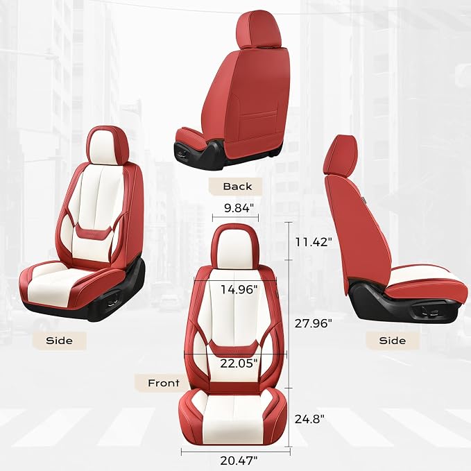 Coverado Car Seat Covers, Seat Covers for Cars, Waterproof Leather Auto Seat Protectors, Leather Car Seat Cushion, Car Interiors Accessories Universal Fit for Most Cars - Image 5