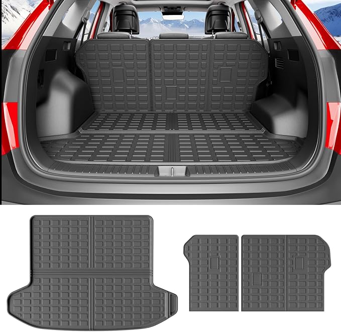 xipoqix Cargo Mat Compatible with 2023-2026 Kia Sportage (No PHEV) | Cargo Liner Backrest Mat TPE Trunk Liner Replacement for 2023-2026 Kia Sportage Accessories (Trunk Mat+Backrest Mats) by xipoqix