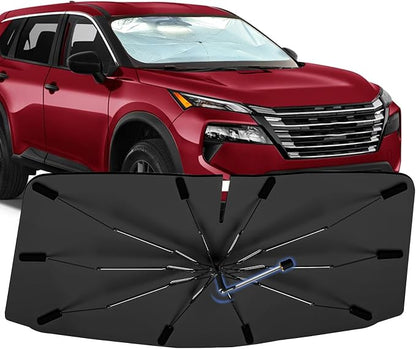 Windshield Sun Shade Umbrella for Nissan Rogue 2021-2026 Front Window | Foldable Car Sunshade Umbrella, Highly Reflective Auto Sun Shield Visor for UV Protection, Keep Car Cool Accessories by Bocvam