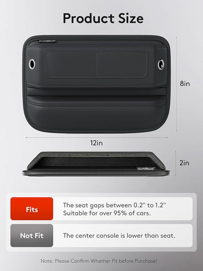Car Seat Gap Filler Organizer with Sun Visor Organizer | PU Leather Seat Gap Filler for Phone, Keys, Cards & Sunglasses, Front Seat Storage Side Pocket for Cars SUVs Trucks - Image 5