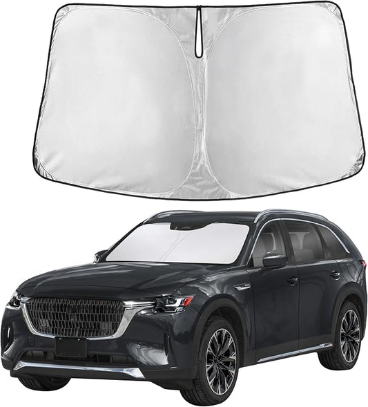 Autovir Windshield Sun Shade Fit for 2024 2025 2026 Mazda CX-90 | Sunshade, Front Car Window Shades Sun Visor, Blocks UV Rays & Heat, Car Accessories by Autovir