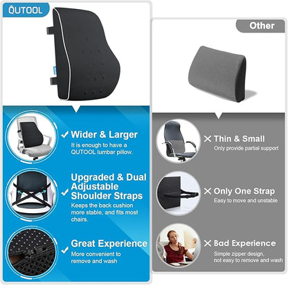 Lumbar Support Pillow for Office Chair,Mothers Day Gifts for Mom, Back Support Pillow for Car, Office Supplies, Chair Cushions, Back Pain Relief Improve Posture, Mesh Cover Double Adjustable Straps - Image 4