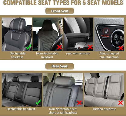 Nilight 5 Car Seat Covers Universal Fit for Civic Corolla Accord Camry | Waterproof Faux Leather Cushions Anti-Slip For 5 Passenger Cars Hyundai Kia Honda CR-V Fusion SUV Truck (Black+Red Full Set) - Image 7