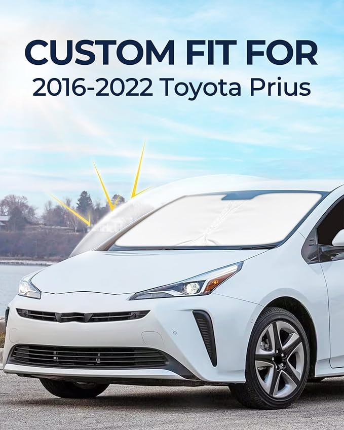for Toyota Prius 2016-2022(NOT for Prius C or V) Car Window Shades, 6Pcs | Privacy Sun Shade Set for Front Windshield Side and Rear Windows, Keeps Vehicle Cool for Camping Napping - Image 3