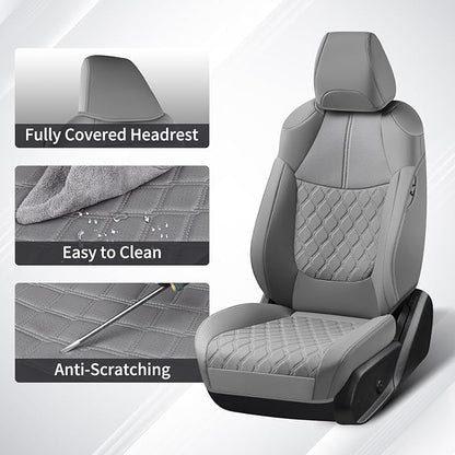 Huidasource Custom Fit RAV4 (Gas Only) Car Seat Covers Full Set, Waterproof Faux Leather for 2019-2024 Toyota RAV4 LE/XLE & XLE Premium/Limited (Does Not Fit Adventure and TRD Off-Road, Gray) - Image 6