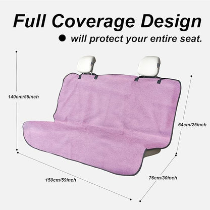 Sweat Towel Car Seat Cover Protector Front Seats for Gym Workout, Running, Swimming, Beach and Hiking, Waterproof Universal Seat Cover for Car, Trucks, Van & SUV (1, Pure Pink, Rear Seat) - Image 2
