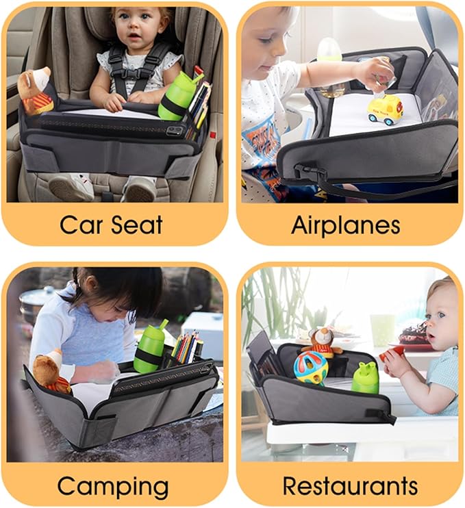 Kids Travel Tray for Car, Car Seat Tray, Grey - Image 3