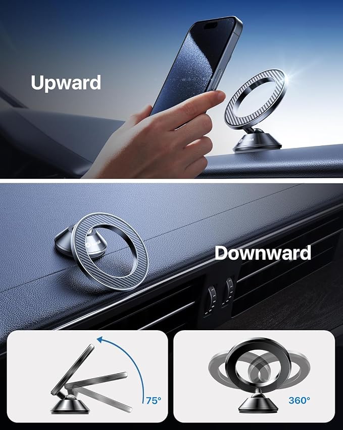 andobil for Magsafe Car Mount Compact Magnetic Phone Holder for Car Dash | Strongest Magnet Upgraded 3M Adhesive, 360° Adjustable, Fits all dashboard, Compatible with iPhone 17 - 12 Pro Max Mini - Image 9