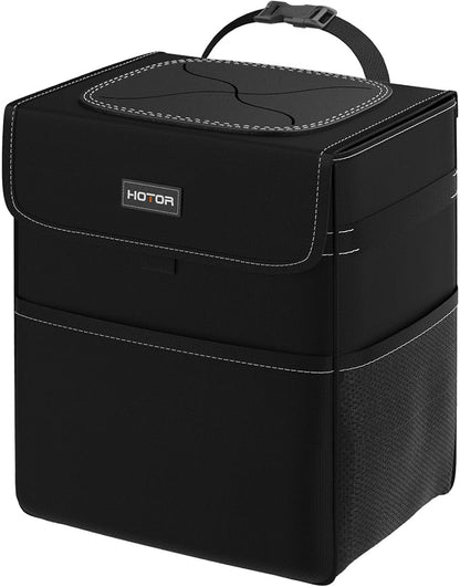 HOTOR Car Trash Can, Leak-Proof Car Organizer, Black | 3.5-Gallon, Storage Bag for Back, Front or Console of Cars, Sedans, SUVs & Trucks, Easy-to-Install Car Accessory for Interior by HOTOR
