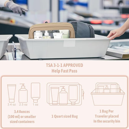 YOPCDJ 3PCS Clear Toiletry Bag,TSA Approved Travel Makeup Pouch with Zipper for Cosmetics and Toiletries，Diaper Bag Organizer Pouch Set,Women's Purse Organizer and Clear Car Bag - Image 5