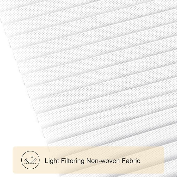 Window Blinds Cordless No Drill Cut to Size Clip On Stick On Self Adhesive Temporary Blinds Pleated Paper Blinds for Windows Doors Shades for Home Nursery Bedroom Kitchen Bathroom | Non-Woven, Light Filtering, Easy Install, Self Adhesive, Pleated Windo... - Image 7