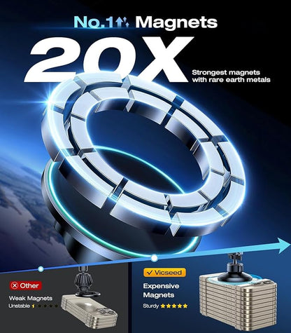 VICSEED for MagSafe Car Mount [Upgraded Strongest Magnet Power] Magnetic Phone Holder for Car Vent 360 Adjustable Magnetic Car Phone Holder Mount for iPhone 16 Pro Max 15 14 13 12 Plus Mini - Image 2