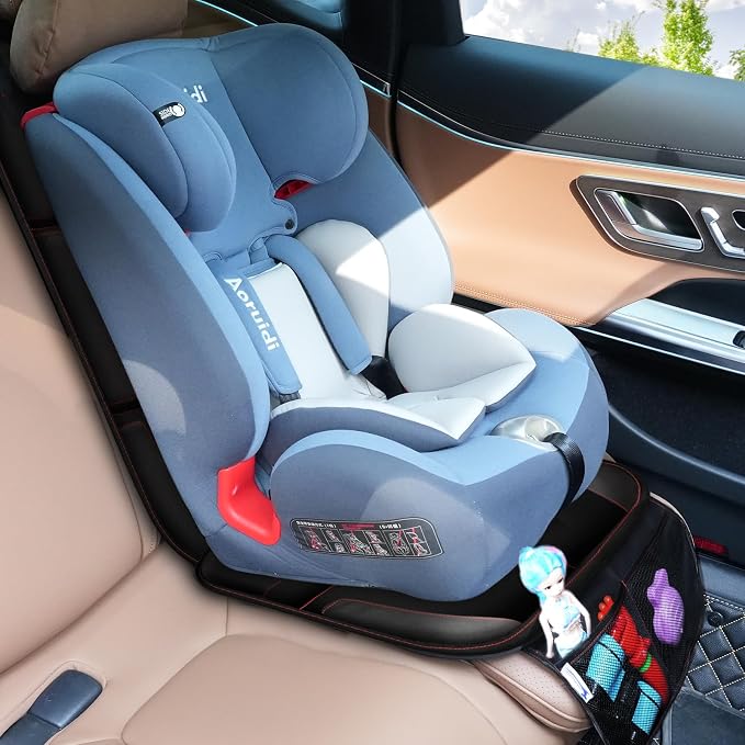 Car Seat Protector With Non-Slip Rubber Padded Backing, Waterproof Thickest Padding for Child Seats, No Imprint Under Baby Seat (Red-1pcs) - Image 4