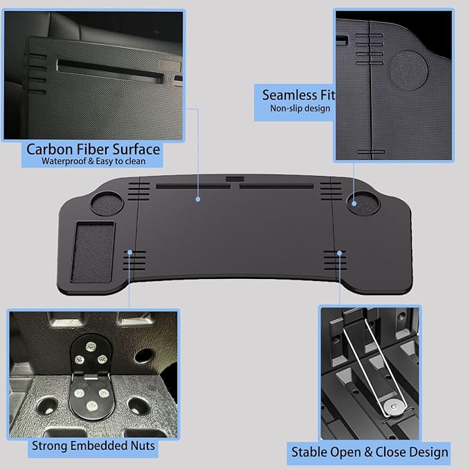 Foldable Car Desk for Tesla Model Y Model 3 Car Food Tray | Car Desk for Laptop | Car Tray Tesla Table | Steering Wheel Tray Table | Multipurpose Travel Car Accessories - Image 6