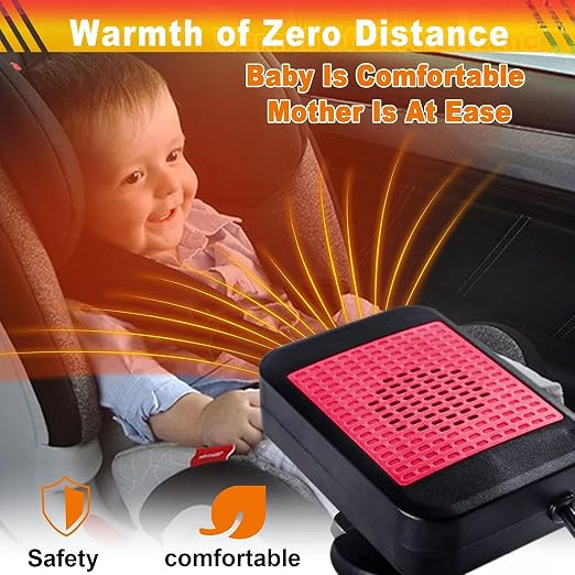 Portable Car Heater & Defroster – 12V 200W Fast Heating and Cooling Fan | Plug in Cigarette Lighter Windshield Defogger,with 360° Rotatable Portable Car Heaters for Vehicle, SUV & RV - Image 5