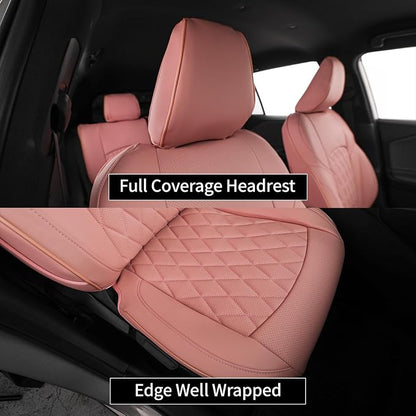 EKR Rav4 Seat Covers Custom Fit for Toyota Rav4 (Hybrid) LE/XLE Premium 2026, Leather Car Seat Cover Full Set for SUV,Faux Leather(Pink) - Image 6