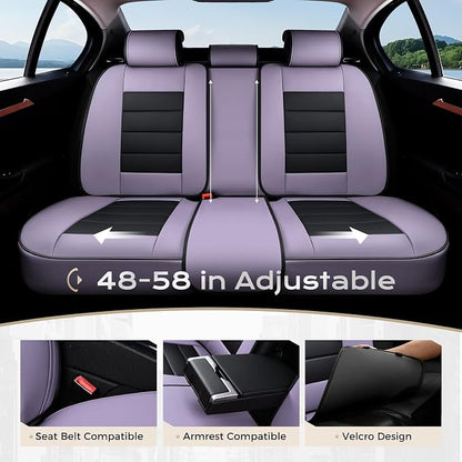 Coverado Car Seat Covers Full Set, Seat Covers for Cars, Front Seat Covers and Back Seat Cover Waterproof Leather Automotive Seat Cover, Universal Car Interior Protectors Cushion for Most Cars - Image 6