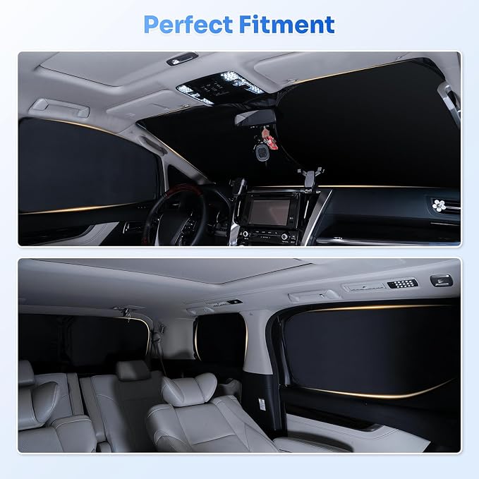 Canvcle Window Shades for 2015-2019 Subaru Outback Accessories Windshield Sun Shade Side Rear Window Covers Sunshade Sun Visor Shield Privacy Protection for Camping Keep Vehicle Cool Black 8PCS - Image 6