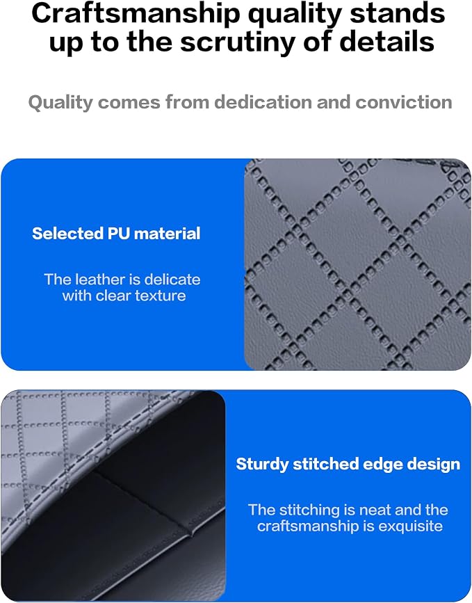 Self-Adhesive Car Seat Side Pocket Organizer with Cable Port - Black PU Leather Storage Pouch for Phone & Keys, Fits Gaps, Console & Door （Glossy Black） - Image 7