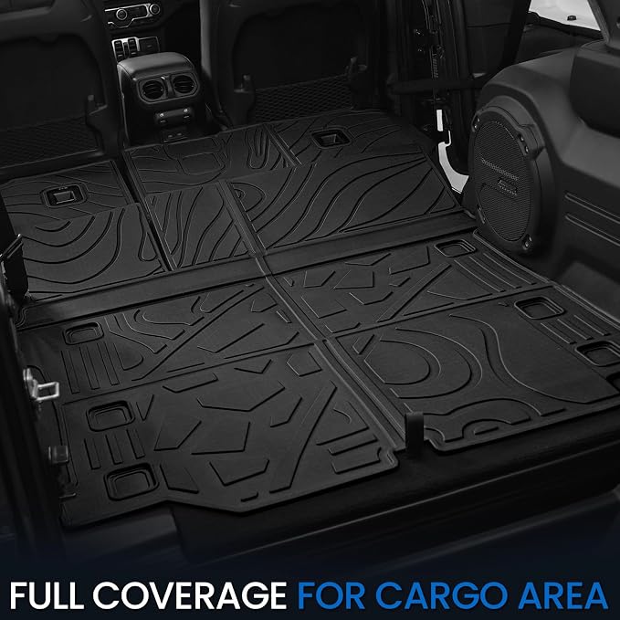 Cargo Mat for Jeep Wrangler JL Unlimited 2018-2026 Accessories | Not fit JK/4XE, Cargo Liner & Rear Seat Back Protector, All Weather TPE, Non Slip & Odorless & Scratch Proof, Quick Clean - Image 5