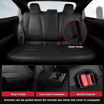 FREESOO Custom Leather Seat Covers for Toyota Corolla LE 2023-2026 | Sedan, Full Set, Waterproof, Airbag Compatible, Scratch-resistant, Anti-slip, Protector Cushion, Durable Material, Easy-clean - Image 4