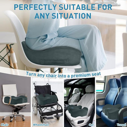 BlissTrends Extra Thick Seat Cushion for Office Chair & Car Seat, DarkGreen | XX-Large Tailbone & Sciatica Relief, Ergonomic Support, High-Density Memory Foam, Comfort for Extended Sitting - Image 5