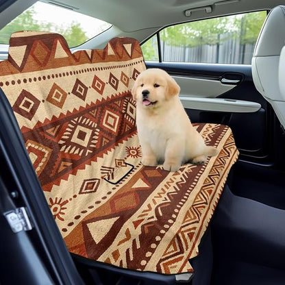 Brown American Tribal Aztec Print Bench Seat Cover for SUV Waterproof Car Seat Cover Non-Slip Dog Car Seat Cover for Back Seat Heavy Duty Backseat Protector for SUV Sedan Truck - Image 3